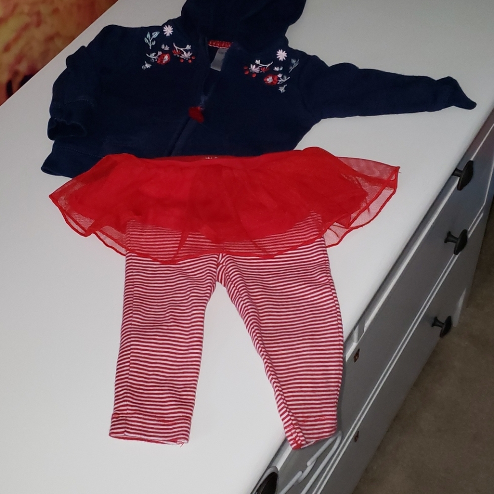 Carters set, 6months hoodie and tutu